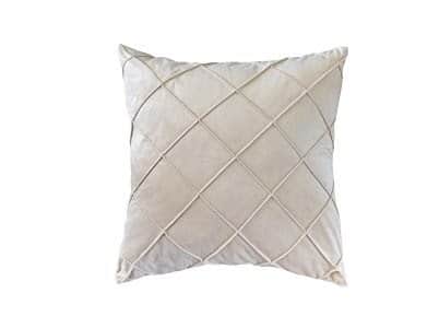 כרית נוי קטיפה מעויינים צבע שמנת