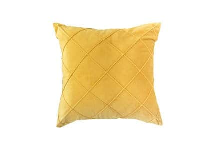 כרית נוי קטיפה מעויינים צבע צהוב