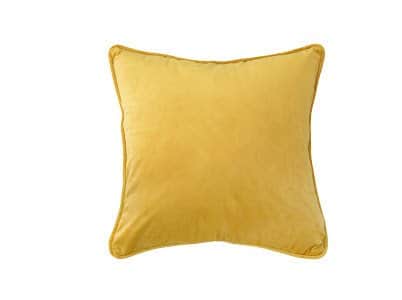 כרית נוי קטיפה - צבע צהוב