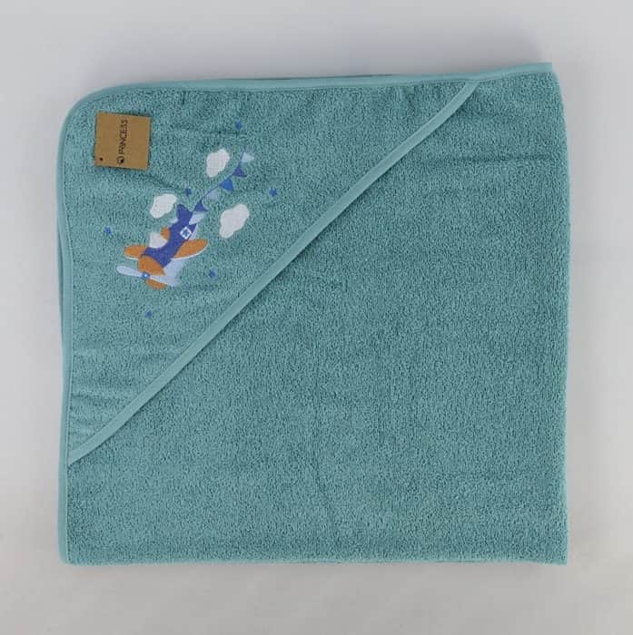 מגבת עם כובע לתינוקות דגם מטוס