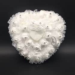 כרית לטבעות מעוצבת - דגם לב