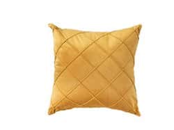 כרית נוי קטיפה מעויינים צבע חרדל