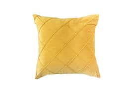 כרית נוי קטיפה מעויינים צבע צהוב